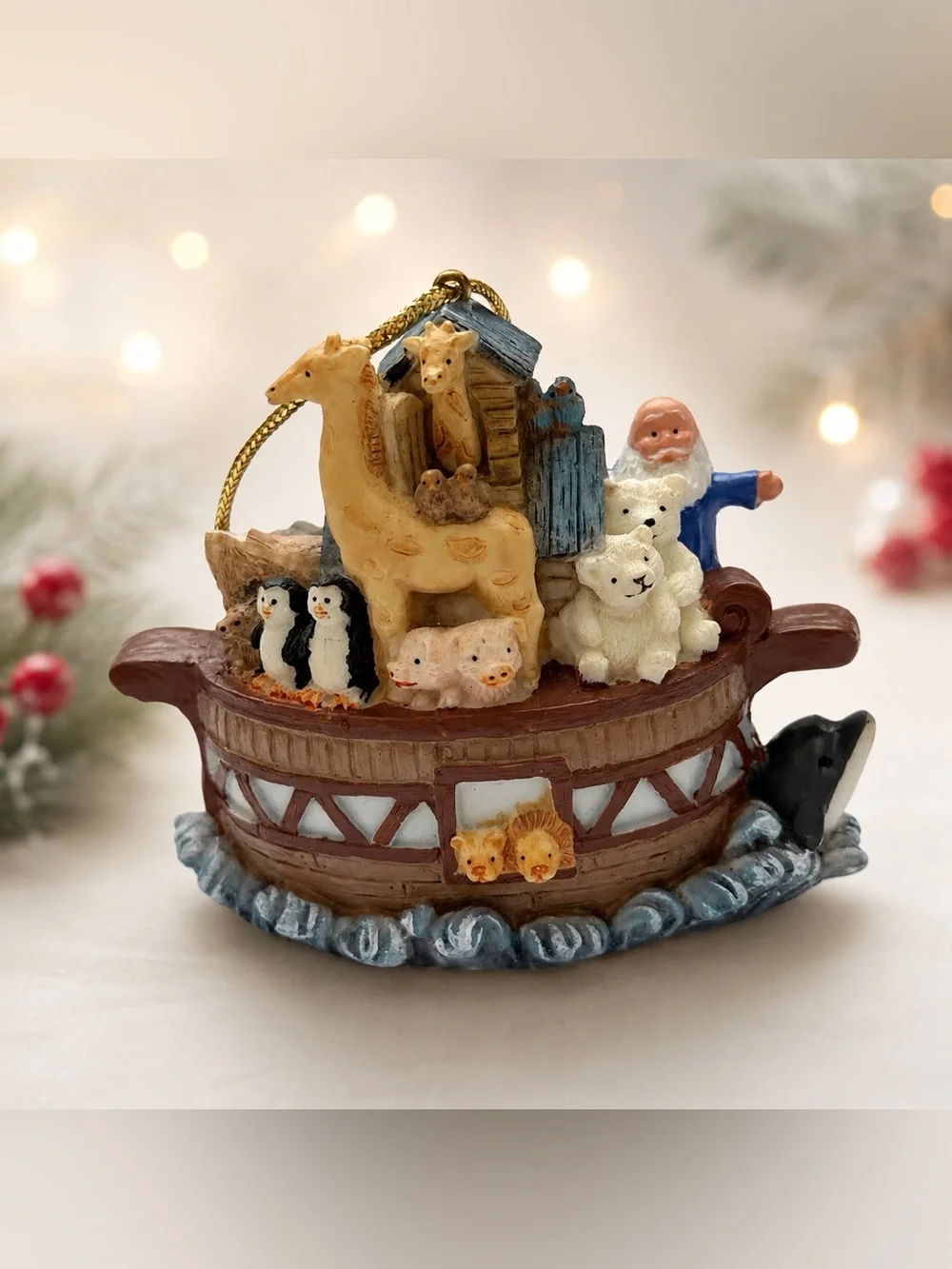 Noah’s Ark Animals Christmas Ornament Religious Bible Story Holiday Decor